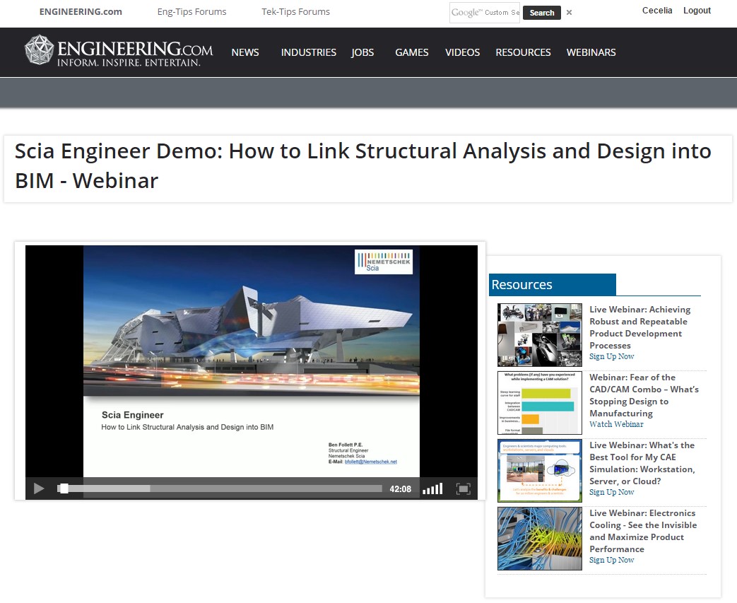 Product demo in an engineering webinar Product demo in an engineering webinar