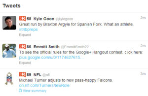 klout scores within tweets